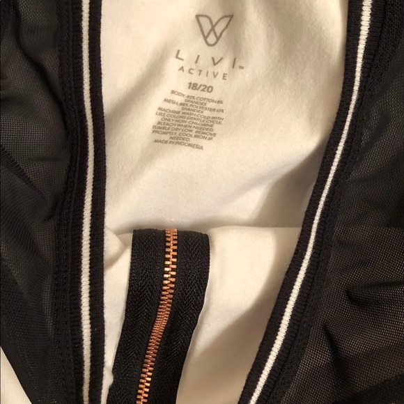 Lane Bryant Black & White mesh  LIVI tank top - Picture 5 of 6